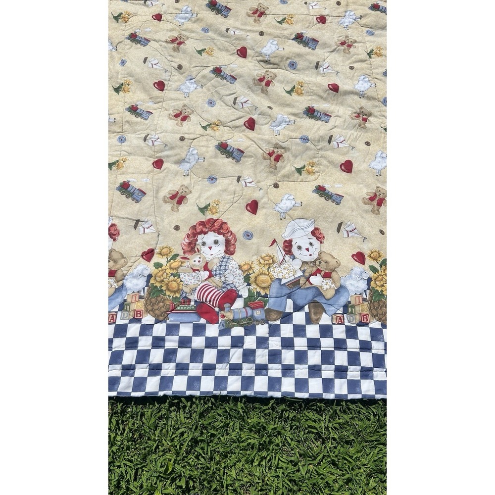 VTG Raggedy Ann & Andy Comforter Twin Size Cottagecore Kids 80s 90s